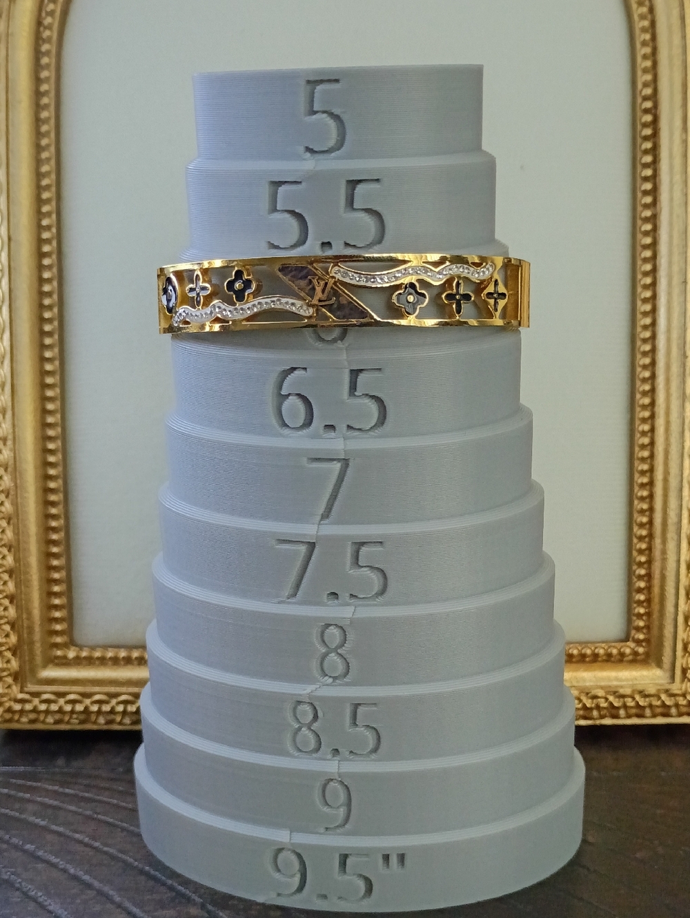 New Gold Tone and Black Monogram Crystal Wave Bangle Fashion Jewelry - Picture 5 of 5